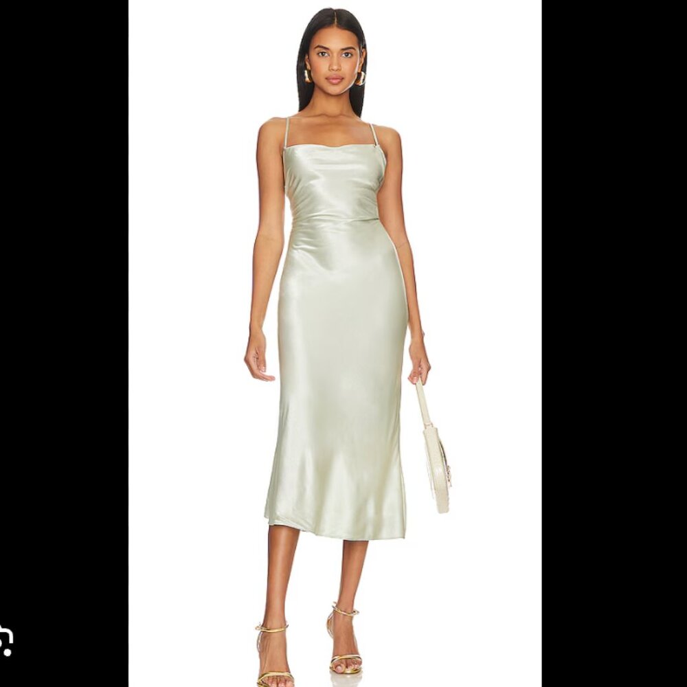 Revolve Stone Cold Fox Cassie MIDI Dress in Sage Size Medium new